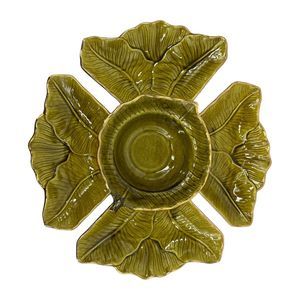 California Pottery Dip Leaf Tray Vintage 1970s Mid Century Avocado Green dishes